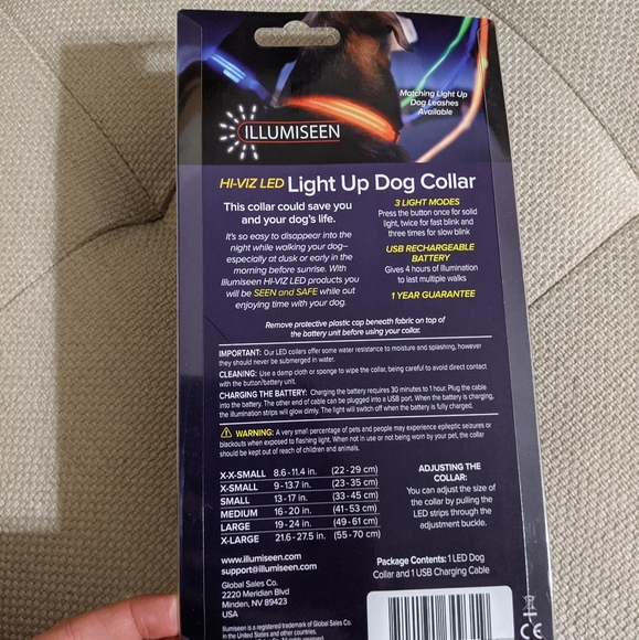 NWT Illumiseen LED Dog Collar - USB Rechargeable - Picture 5 of 5